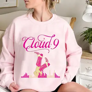 Megan Moronney Cloud 9 Graphic Sweater Shirt Hoodie Fleece Fabric Casual Sweatshirt Trendy Tops Perfect Gift