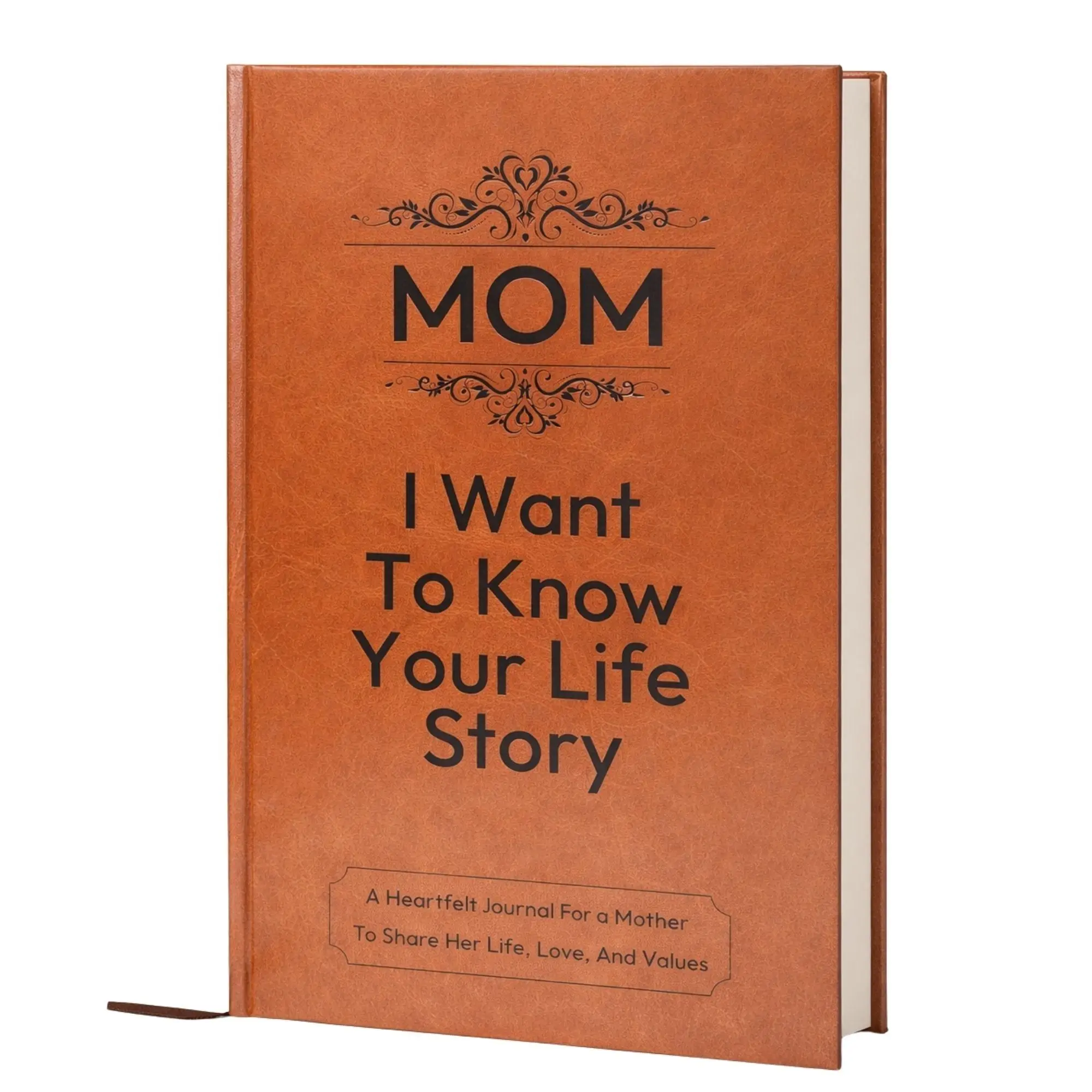 Know Your Life Story, MOM - Gift for Mom: I Want to Know Your Life Story Leather Journal (Hardcover): Sentimental Keepsake for Mother‘s Day, Birthday, and Christmas, Guided Life Story Book with 300+ Prompt Questions, Perfect Gifts from Daughter/Son