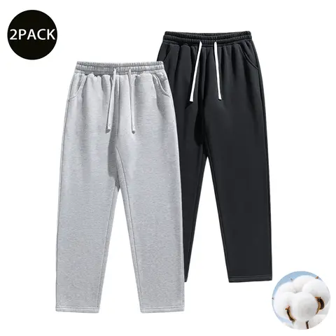 Men's Sweatpants - Solid-Color Soft Fleece Slim Fit, Drawstring Waistband, Casual & Simple Street Fashion, Drawstring Workout Jogger, Leg Jogger for Warm All-Day Comfort (Cotton-Blend Basic Athletic)