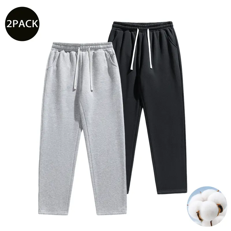 Men's Sweatpants - Solid-Color Soft Fleece Slim Fit, Drawstring Waistband, Casual & Simple Street Fashion, Drawstring Workout Jogger, Leg Jogger for Warm All-Day Comfort (Cotton-Blend Basic Athletic)