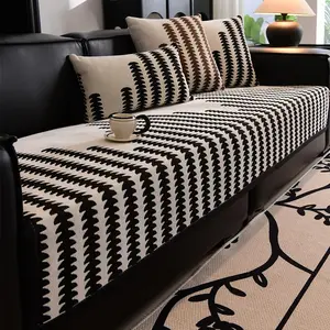 Striped Pattern Sofa Cover, 1 Count Non-Slip Cushion Sofa Protector, Soft Comfortable Couch Cover, Perfect for Living Room and Bedroom Decor, Durable cushion cover for home protection, Sofa Couch Covers