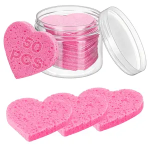 50 Count Compressed Facial Sponges 100% Natural Cellulose Eco-Friendly Makeup Sponges Face Sponge Exfoliating Tool Facial Care Tools for Gentle Cleansing, Exfoliating & Stubborn Makeup Removal Travel for Women Beauty Tools
