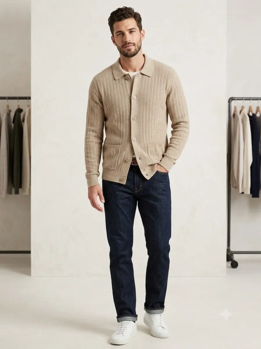 goodfellow sweater cardigan Tan B.8