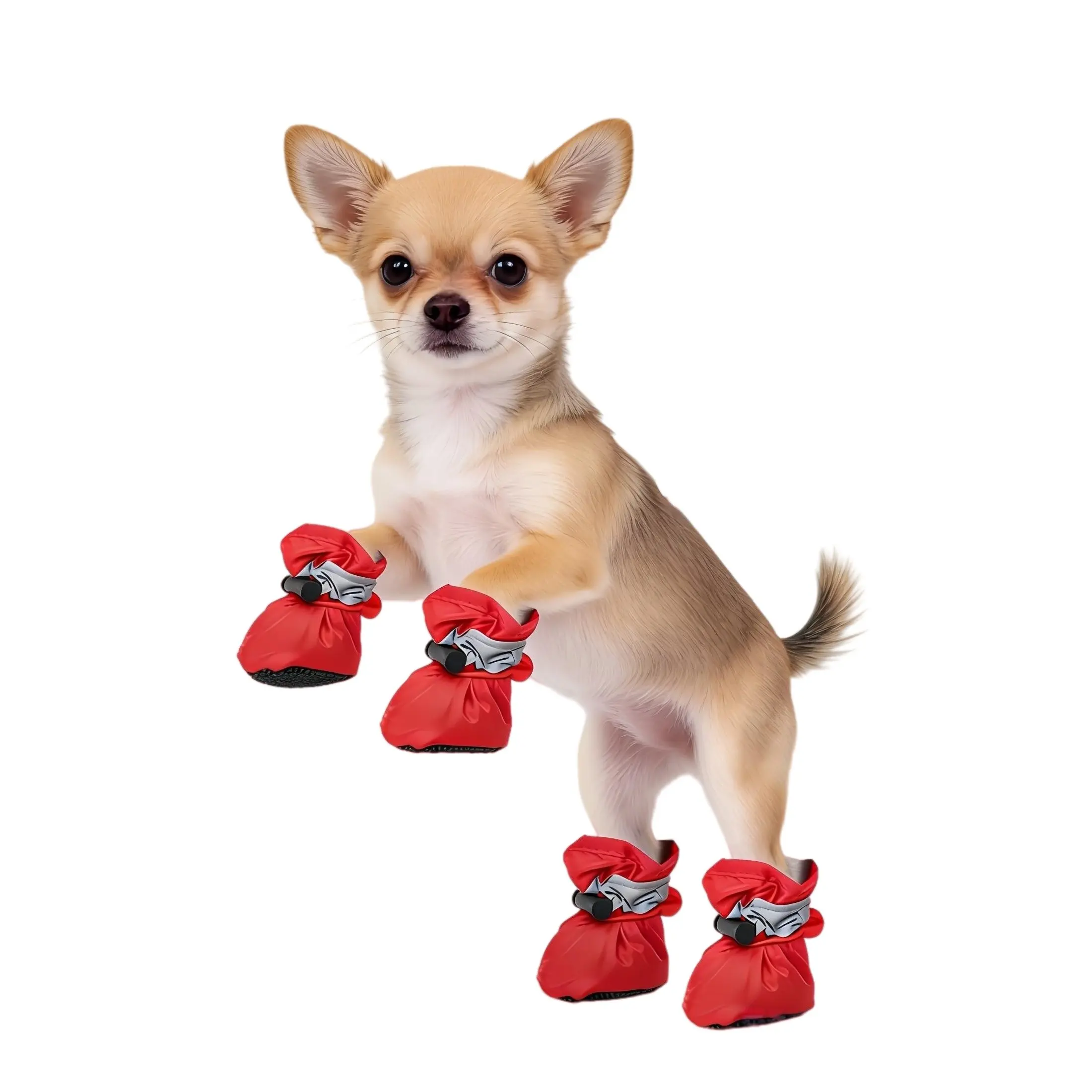 4 Pairs Dog Puppy Waterproof Paws Shoe Covers, Adjustable Straps, Durable Soft Sole, Outdoor Dirt Protection, Comfortable, Multiple Colors Available, Outside, Paw Protectors, Supplies