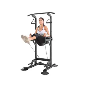 Hot selling styles  VIVOHOME Height Adjustable Multi Function Power Tower with Backrest Workout Dip Station Pull Up Bar Stand Fiess Strength Training Exercise Equipment for Home Gym 330LBS