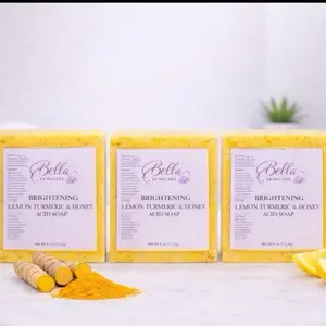 Bella Turmeric Facial Cleansing Soap, 3-Piece Set for All Skin Types