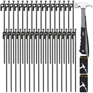 Heavy Duty Tent Stakes, Forged Steel Tent Pegs, All-Terrain Tent Pegs, Windproof Tent Pegs, Camping & Hiking Gear