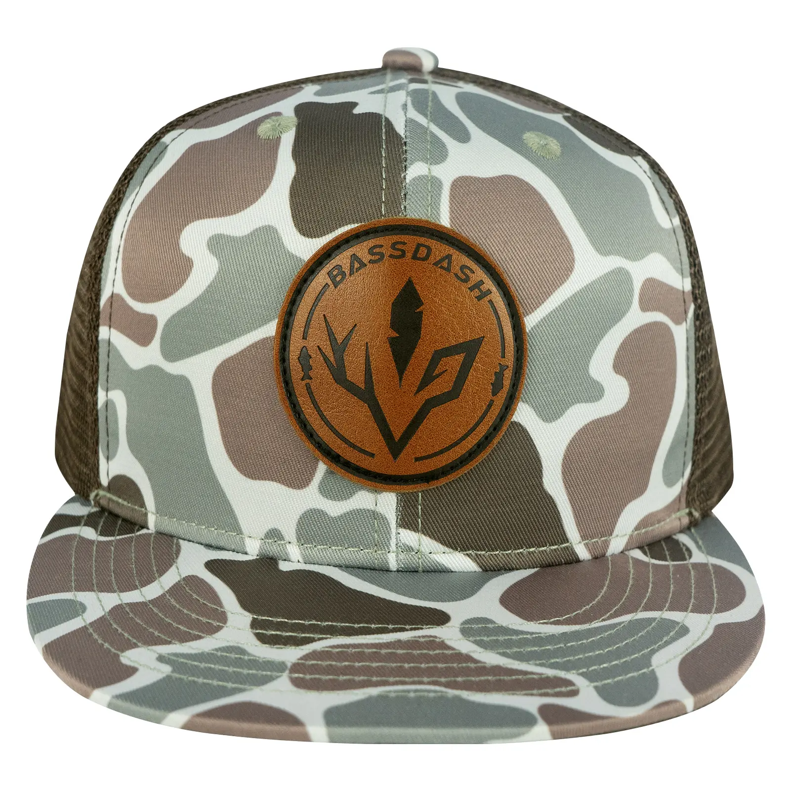 BASSDASH Flat Brim Trucker Cap Adjustable Snapback Hat Mesh Back For Men Women Fishing Hunting BASSDASH Flat Brim Trucker Cap Adjustable Snapback Hat Mesh Back For Men Women Fishing Hunting
