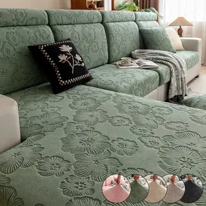 Floral Pattern Sofa Cover, Couch Cover, 1 Count Soft Comfortable Sofa Slipcover, Dustproof Sofa Protector for Home Living Room Bedroom Hotel Dormitory, Elastic Sofa Slipcover
