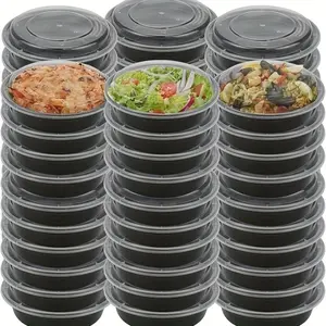 16oz BPA-Free Disposable Meal Preparation Containers,  Storage Bowls with Lids,Food Containers for Takeout, Salads, Microwave, Dishwasher, Refrigerator Safe, Salad Containers | Food Containers | Durable Plastic Containers, Disposable Containers