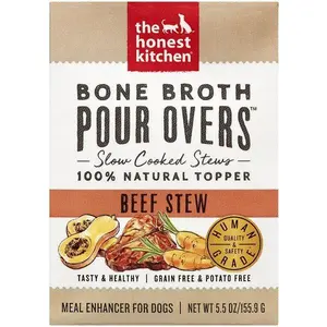 The Honest Kitchen Bone Broth Pour Overs Beef Stew 5.5 oz Human Grade for Dogs