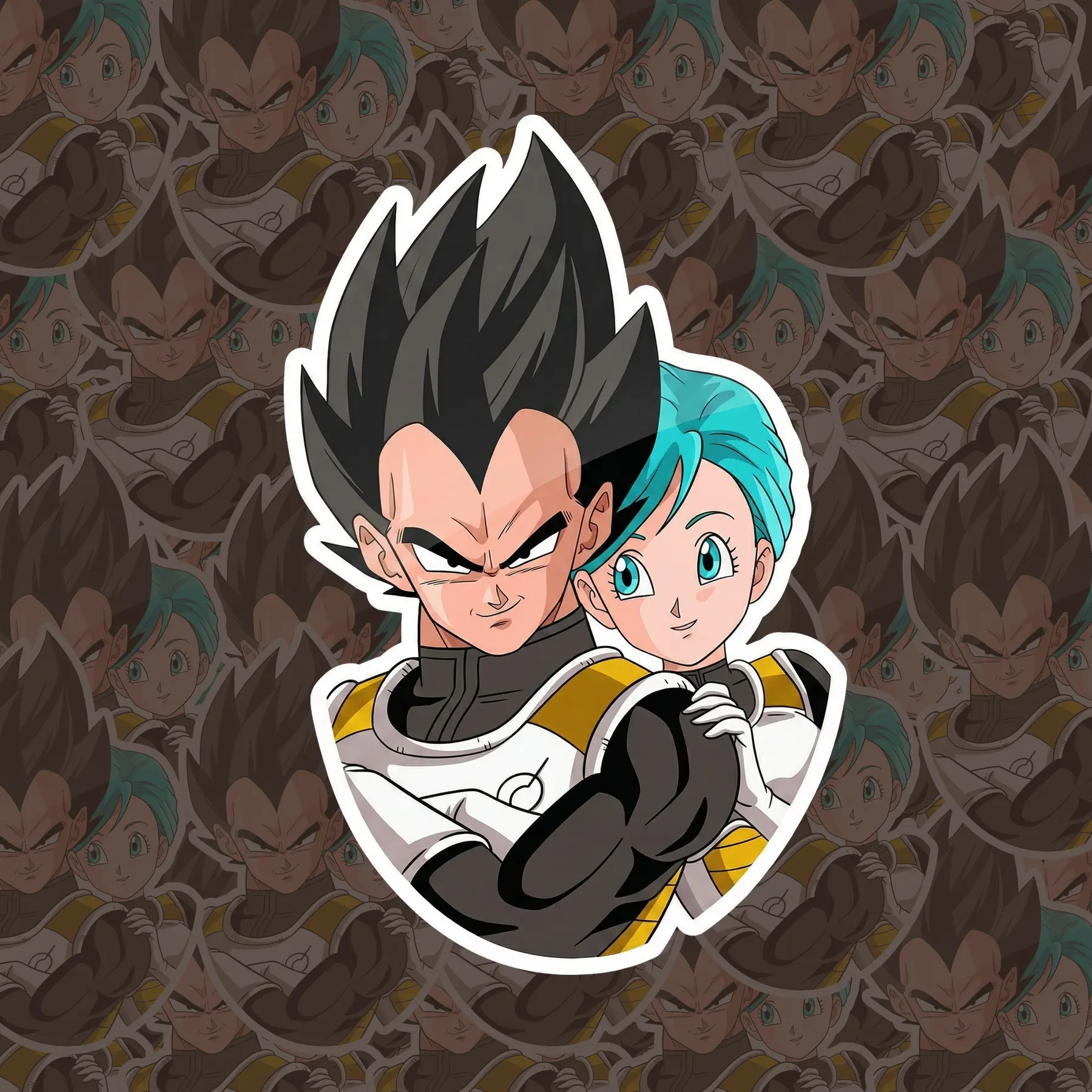 Anime Power Couple Sticker | Cute Warrior Couple Vinyl Decal