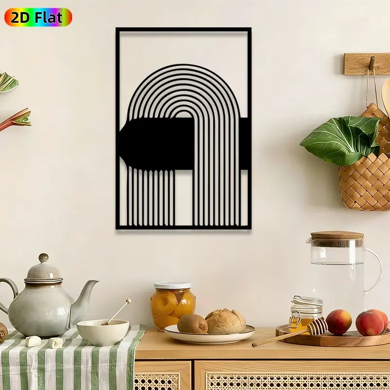 1pc Minimalist Rainbow Arch Metal Wall Art, Striped Rainbow Arch wall Scupltures Mural, Intricate Craftsmanship, Perfect for Easter, Housewarming Decor, Perfect for Living Room Bedroom Studio Decor, Ideal Gift for Modern Minimalist Enthusiasts.