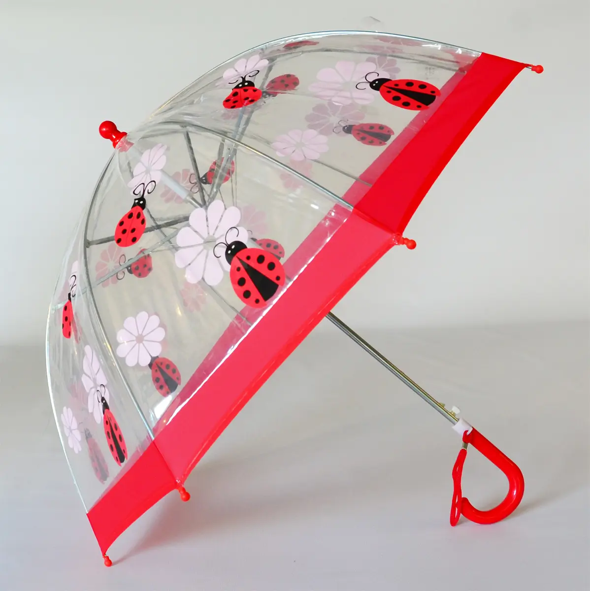 212 MAIN Foxfire FOX-622-44 Manual Lightweight Rainproof Children's Ladybug Print Umbrella - Easy Open, Size 1, Rainproof Umbrella