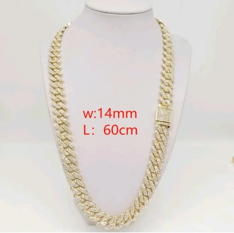 fashion necklace Clear Multi-stones 24"inches gold-plated