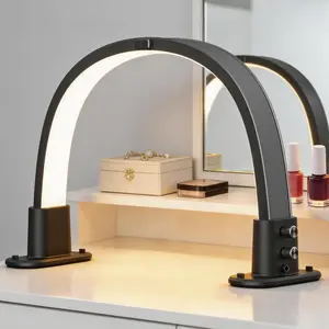 Professional Quality Mini Half Moon Light for Nail Desk, Personal Arch Light for Home Use, Nail Tech Lamp Perfect for At-Home Manicures for Gifts for Women(Black)