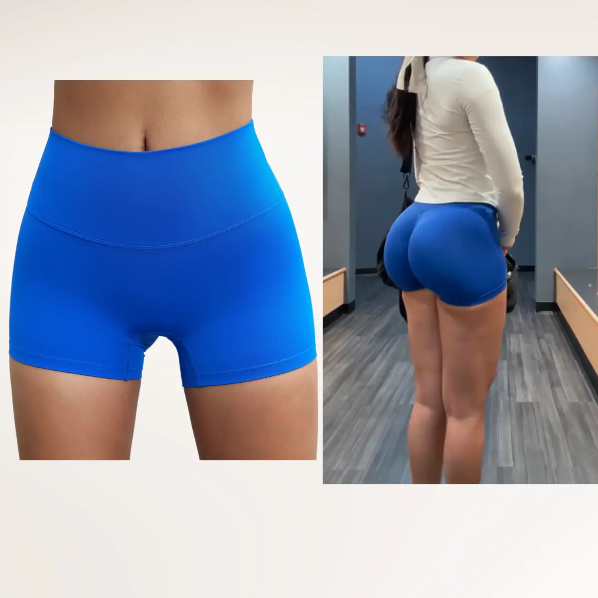 Lamuifitness Women's Solid Color High Waist Sports Shorts, Breathable Comfortable Skinny Shorts for Yoga Gym Running Biker Tennis For All Seasons， Gym Shorts， Ladies Sportswear for Indoor Outdoor Wear