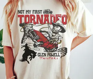 Glen Powell Shirt, Not my First Tornado Shirt, Retro Tyler Owens Twisters Shirt, Vintage Glen Powell Twisters Movie