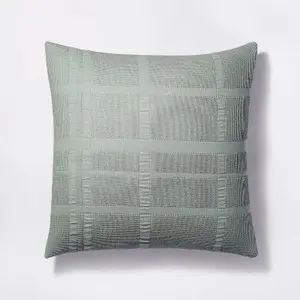 Threshold Studio McGee Cotton Waffle Pillow Sham Hems, Teal Green, Euro