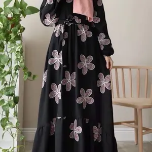 Beautiful Embroidery work frill abaya* (with matching hijab)