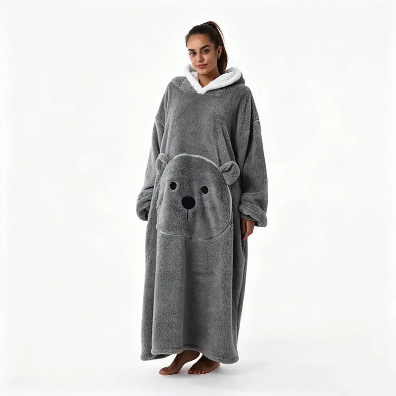 Msrlassn Cute Cartoon Pattern Hooded Blanket as Birthday Christmas Gifts for Mom Women Girlfriend Men, Halloween Oversized Wearable Hooded Sweatshirt Pullover, Large Warm and Cozy Loungewear Womenswear Large Pocket Pajamas