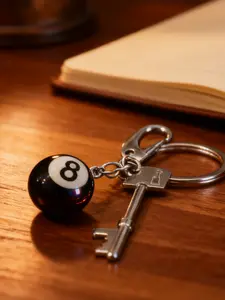 A star&key pendant keychain, fashionable DIY acrylic men's and women's car keychain, fashionable aluminum alloy stainless steel chain, birthday gift accessories, bag accessories