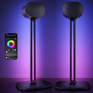 Perlegear Sonicbeam Speaker Stand Pair with RGB Lighting for Sonos Era 300, Era 100, and One SL, Universal Surround Sound Speaker Stands, Supports up to 22 lbs, Includes Cable Management, App & Remote Control.