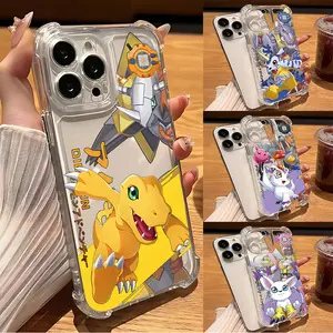 Hot Digimon Anime Clear Anti Fall Phone Case For iPhone 11 12 13 14 15 16 Pro ProMax Plus Shockproof Protective Cover Smartphone Cellphone
