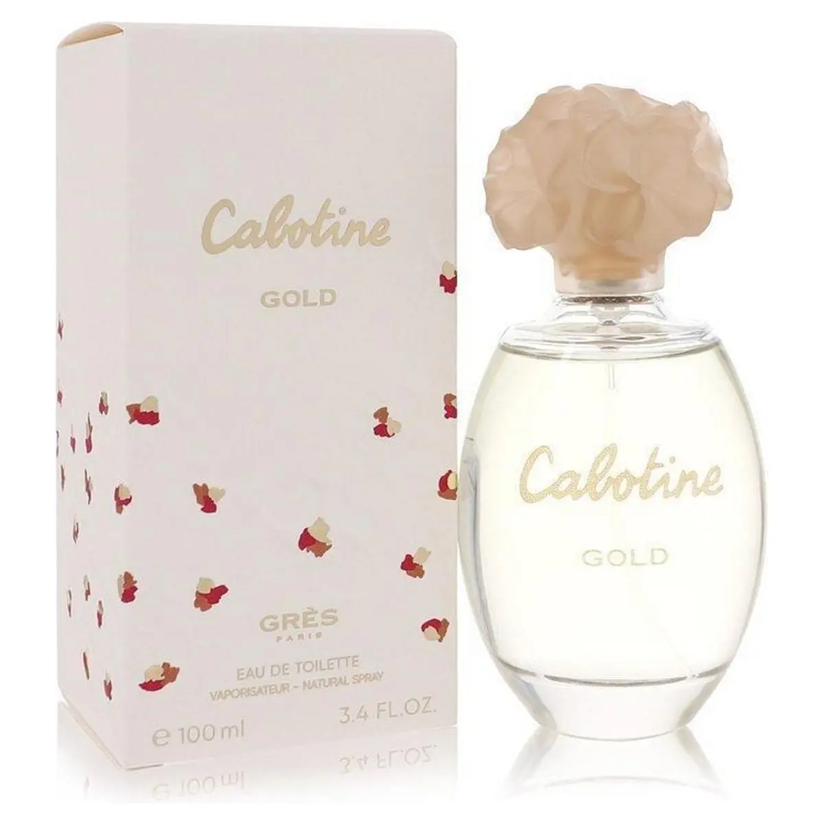 Parfums Grès Cabotine Gold Women's Eau de Toilette (EDT) - Full-Size 3.4 fl oz (3.3 oz Equivalent), Boxed Citrus-Infused Aromatic Jasmine-Themed Elegant Alluring Fruit Floral Fragrance, New in Box, Citrus-Infused Women's Fragrance, Jasmine-Themed Women's