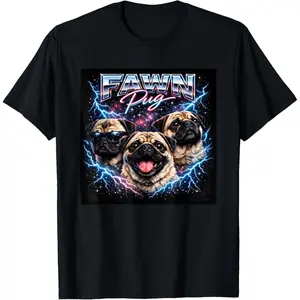 Fawn Pug Funny Boys Girls Costume Retro Meme 90s Bootleg T-Shirt