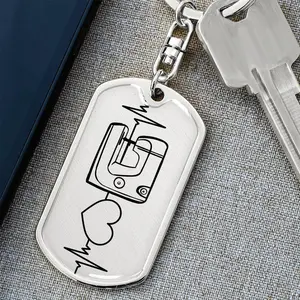 Sewing Quilting Love Personalized Engraved Dog Tag Keychain