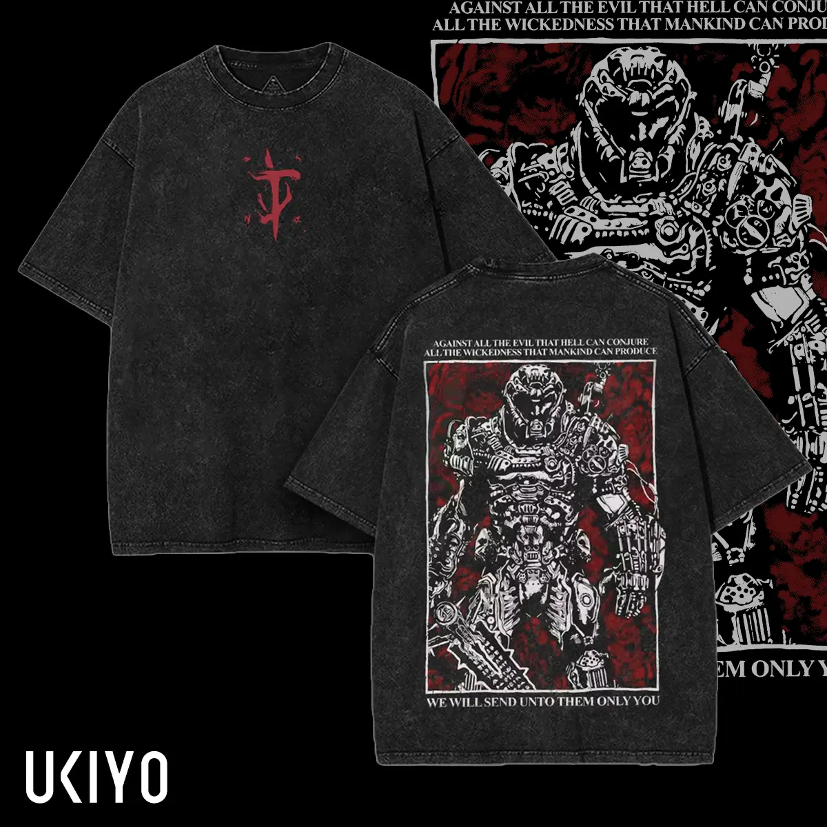 Doom Slayer's Crucible Sword - Doom Eternal Vintage Washed Tee Unisex Heavyweight Cotton T-shirt for Game Fans, Graphic Tees, Men GiftS Clothes