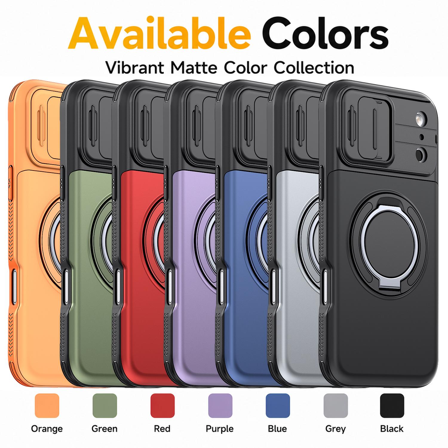 OREKROY For iPhone 17 Pro Max 17 Pro 17E Card Holder Wallet Case with Camera Lens Cover, 360° Rotating Ring Kickstand, Hybrid Dual-Layer Heavy Duty Shockproof Phone Cover for iPhone 12/13/14/15/16/17 Pro Max Plus,back to school,back to school haul