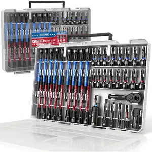 41-Piece 1/4" Drive Nut Driver Set Metric & SAE Standard & Deep with, 2-in-1 Ratchet Wrench, Wing Nut Driver, Sockets, Quick Release Bit Holder