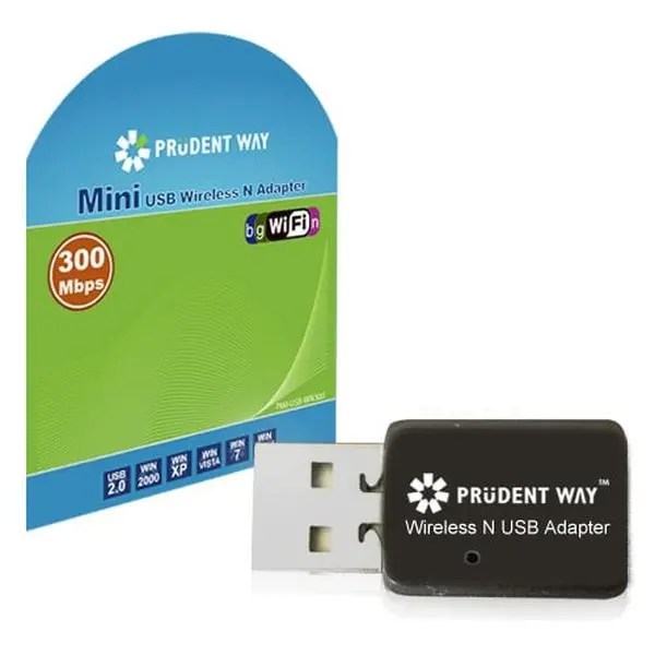 Prudent Way USB 2.0 to Wireless N Mini USB Adapter, 300Mbps Portable Wi-Fi Wireless Adapter for Computer Network Components, Portable Wi-Fi Wireless Adapters