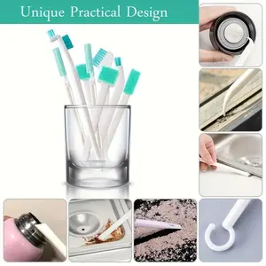 Small Cleaning Brushes for Household, Crevice Cleaning Tool Set, Detail Tiny Scrub Brush for Windows, Cars, Bottles, Toilets, Keyboards, Window Cleaning Accessories