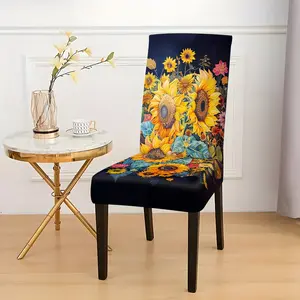 Festive Printed Chair Covers, Removable and Washable Chair Covers, All-Season Festive Decor Chair Covers. Perfect Choice for Festivals. Ideal for Home Dining Room, Living Room, Kitchen, Household Use, Gifts, Party Decorations (2D Flat)