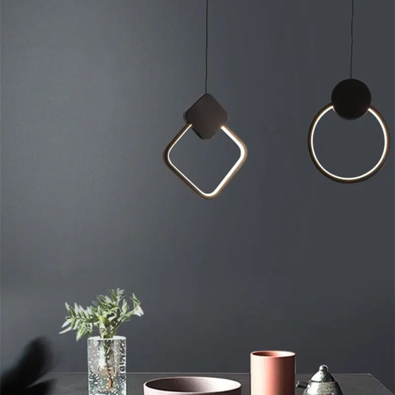 Nordic Bedside Ambient Dimmable LED Pendant Light, Home Bedroom Creative Hanging Line Lamp, Modern Simple Bar Counter Restaurant Ceiling Light