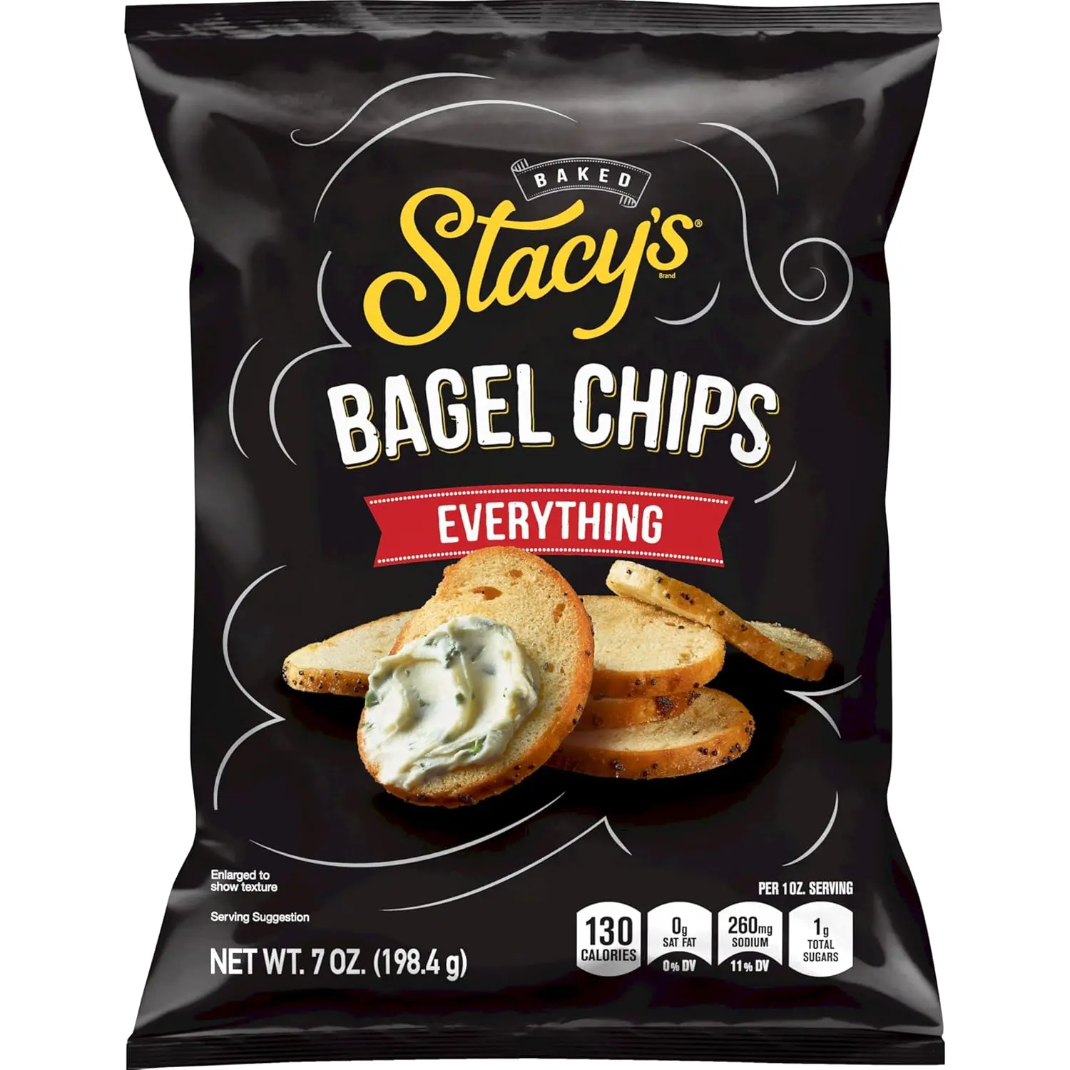 Everything Flavored Bagel Chips, 7 Ounce Bag Snack Crispy Crunchy