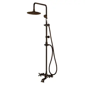 Exposed Shower and Tub Filler with Tub Spout and Handshower Oil Rubbed Bronze