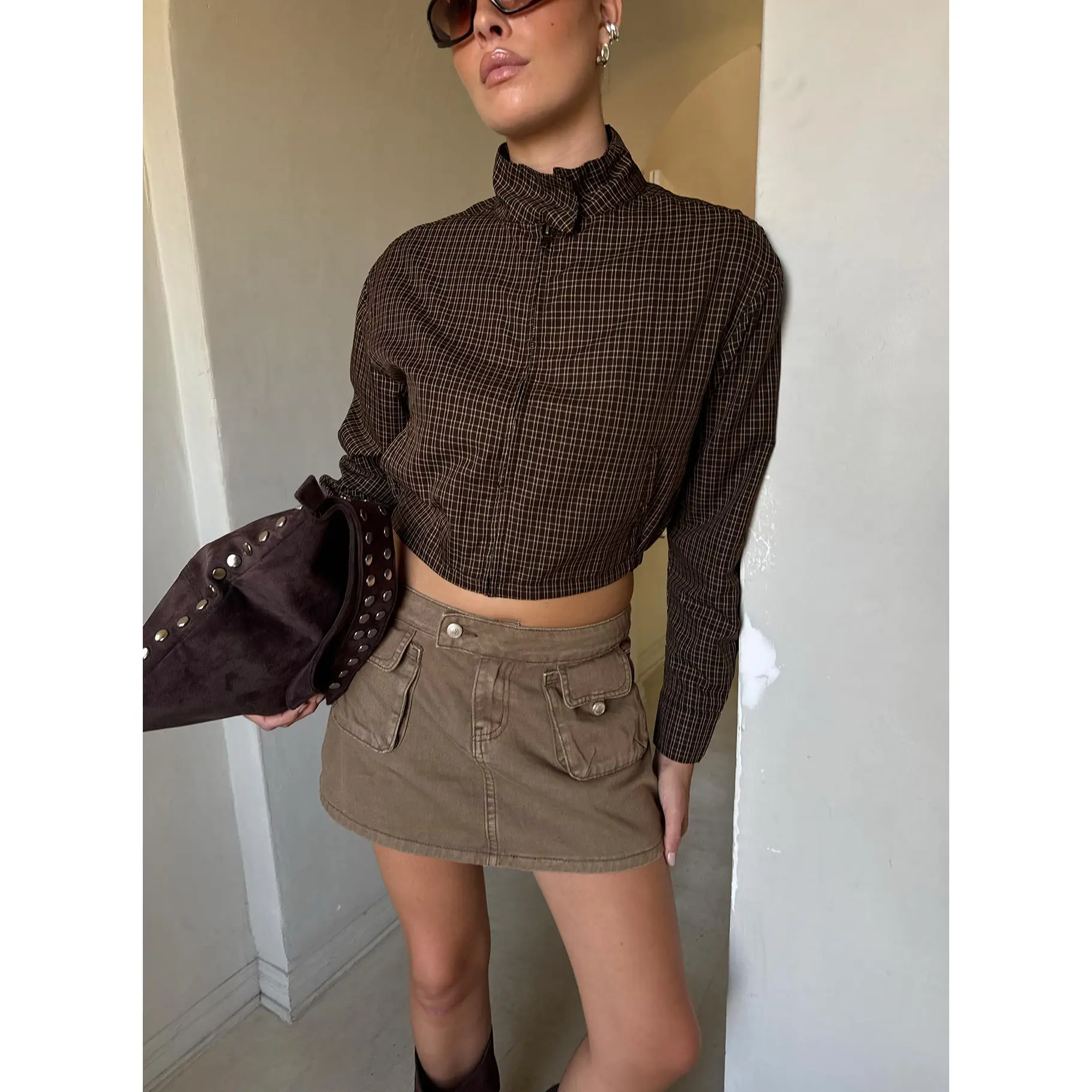 Tarza Cargo Mini Skirt Khaki