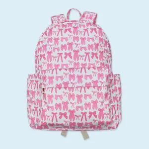 Pink bow kids girls mini backpack