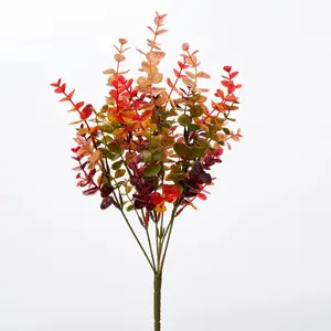 Autumnal Faux Eucalyptus Bush Faux Fall Foliage Spray - 17"