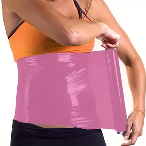 Sweat-Enhancing Body Wrap Band for Workouts - Pink, 8" x 200ft Ideal Running & Slimming, PE Material Abdominal Binder Waist Trainer Women