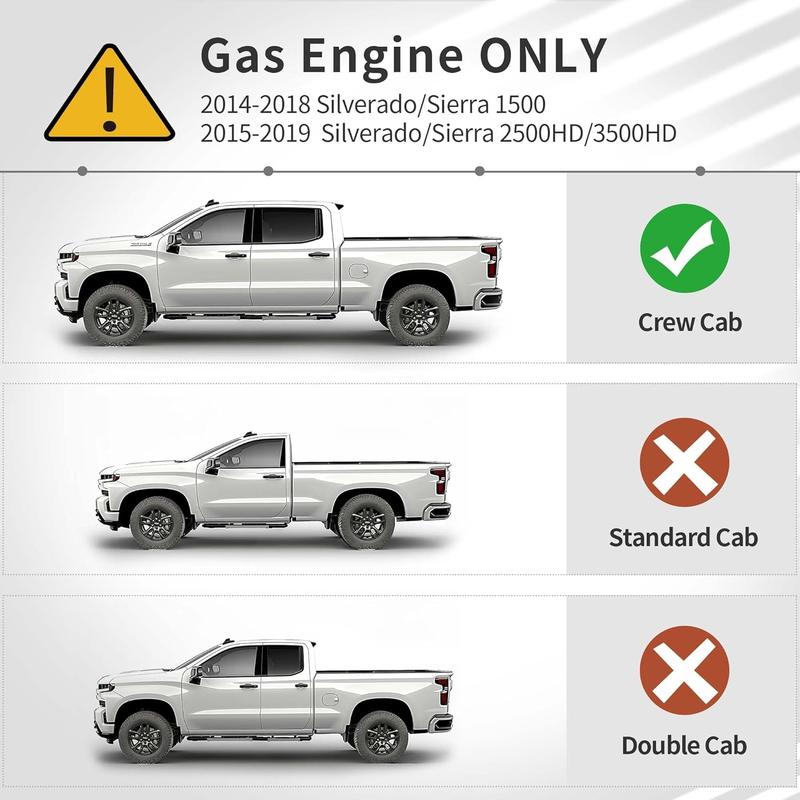 YITAMOTOR Black TPE All-Weather Floor Mats for Chevy Silverado/GMC Sierra 1500 Crew Cab, Chevy Silverado/GMC Sierra 2500 HD/3500 HD Crew Cab 1st & 2nd Row Non-Slip Snap-in Clips Sturdy Durable Pet-Friendly Car Accessories Truck Protector YITAMOTOR Black TPE All-Weather Floor Mats for Chevy Silverado/GMC Sierra 1500 Crew Cab, Chevy Silverado/GMC Sierra 2500 HD/3500 HD Crew Cab 1st & 2nd Row Non-Slip Snap-in Clips Sturdy Durable Pet-Friendly Car Accessories Truck Protector