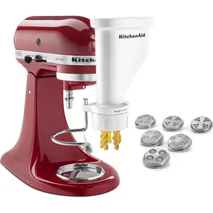 KitchenAid Gourmet Pasta Press Attachment with 6 Interchangeable Pasta Plates - White