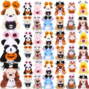 24 Pcs Mini Halloween Stuffed Animals Bulk Tiny Soft Halloween Plush Animal Toy Small Pumpkin Bear Puppy Keychain Doll for Trick or Treat Party Favors Exchange Gifts Goodie Bag Fillers Prizes outdoorfun