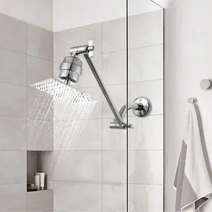 Adjustable Shower Head Extension Arm, Height & Range Adjustable, G1/2 Interface, Bathroom Bath Extender Pole