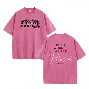 MoodTees Pink Bible Verse Graphic T-Shirt – Christian Faith Quote Print Tee, Oversized Drop Shoulder Streetwear Shirt, Casual Short Sleeve Crewneck, 100% Cotton, Soft Breathable Fabric, Comfortable Relaxed Fit, Perfect for Church, Everyday Wear, Gifts
