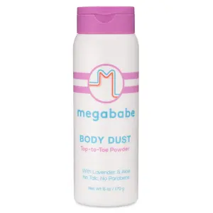 Megababe Sweat Absorbing Body Powder - Body Dust | with Lavender & Aloe | Talc-Free, All Natural | 6 oz
